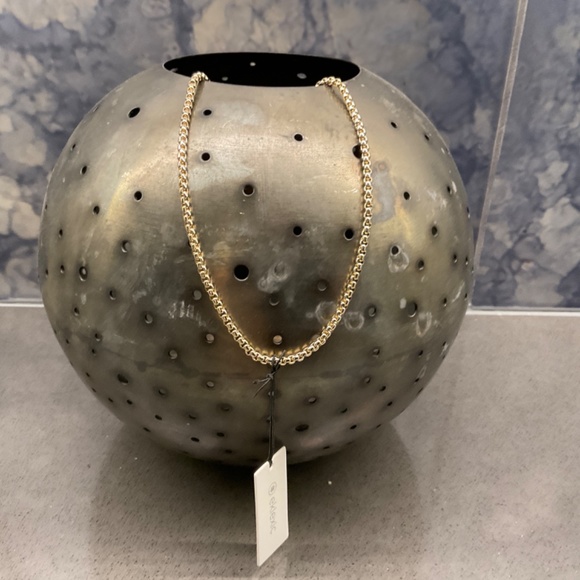 10K Gold Plated Italian Thin Box Chain Necklace, 13” NWT - Picture 2 of 3